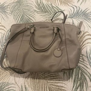 Grey leather purse